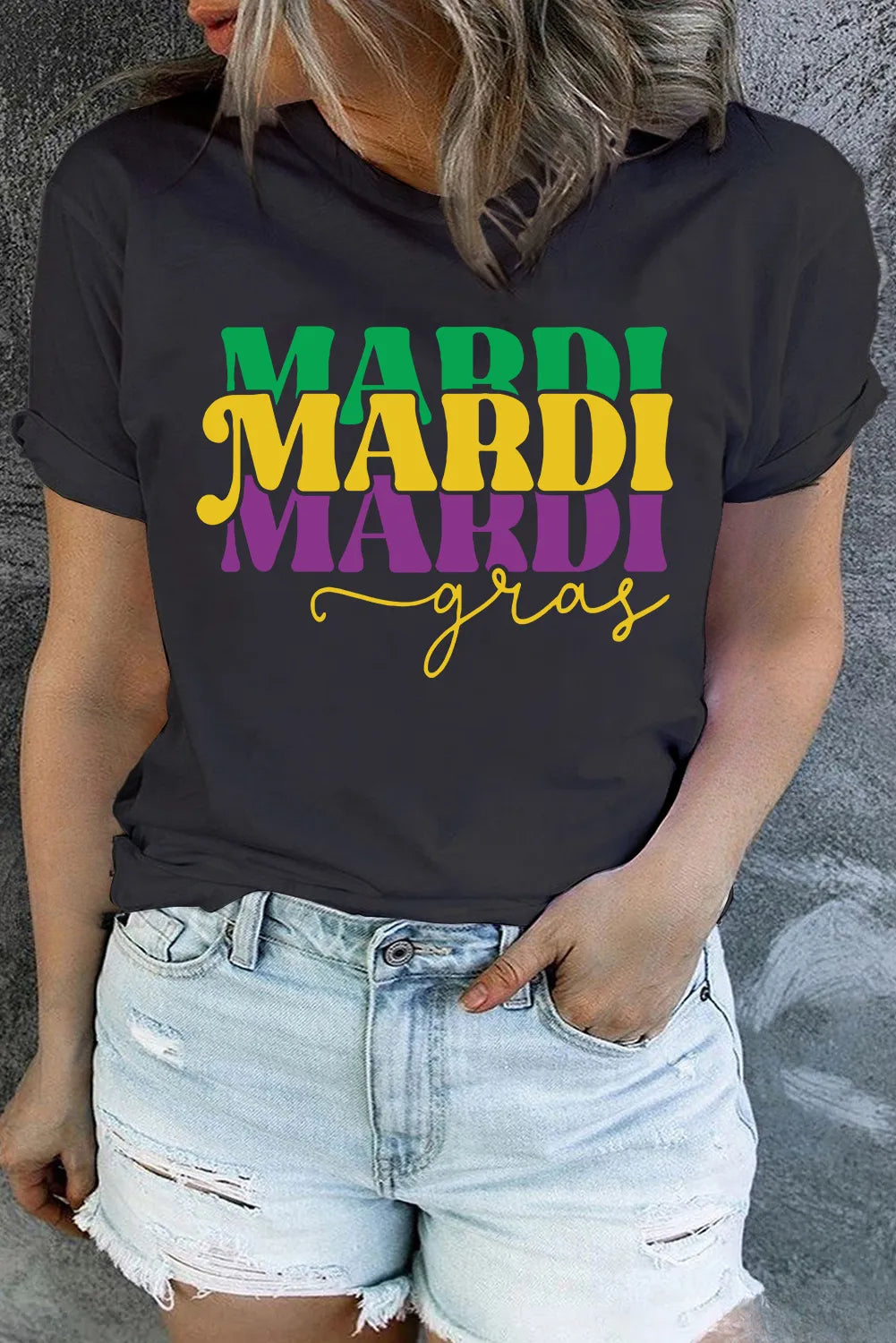 Retro Mardi Gras Crawfish Print T-Shirt