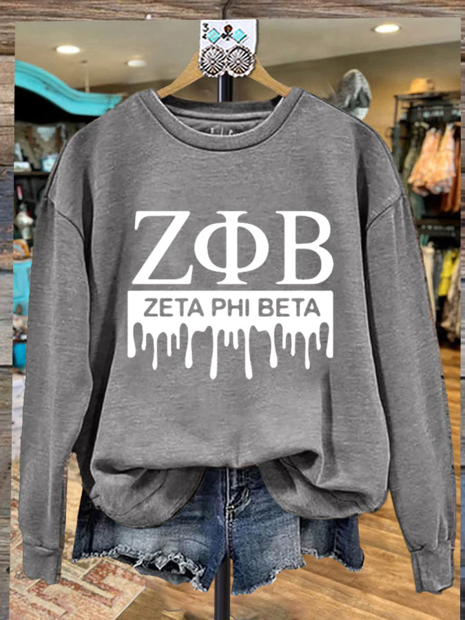 Women's Zeta Phi Beta Print Long Sleeve Sweatshirt