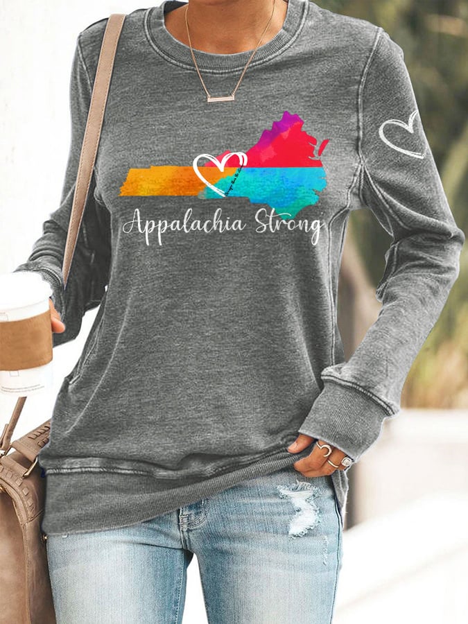 Retro Appalachia Strong Hurricane Helene Print Sweatshirt