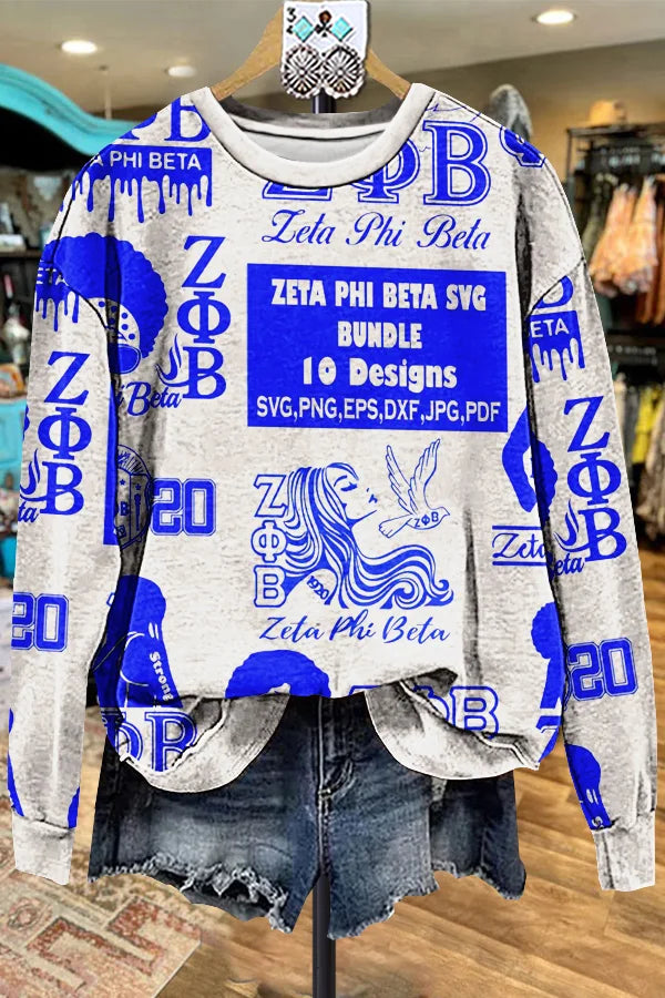 Women's Zeta Phi Beta Print Long Sleeve Sweatshirt