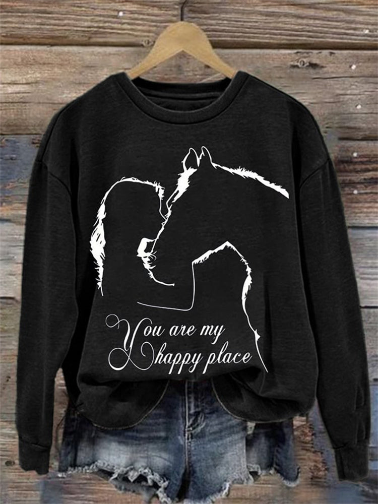 You Are My Happy Place Women'S Printed Long Sleeved Sweatshirt