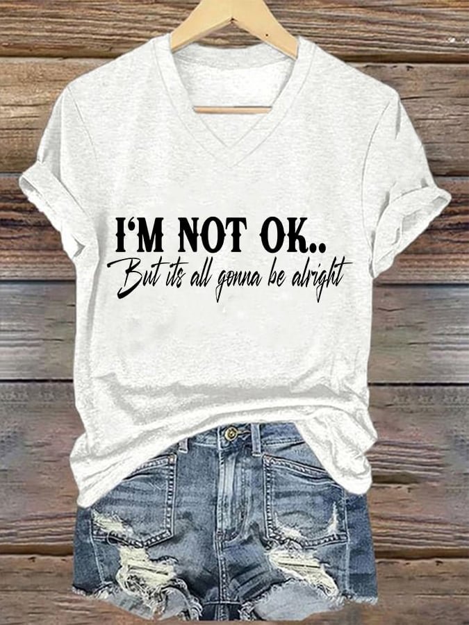 Women's I Am Not Okay Print T-Shirt