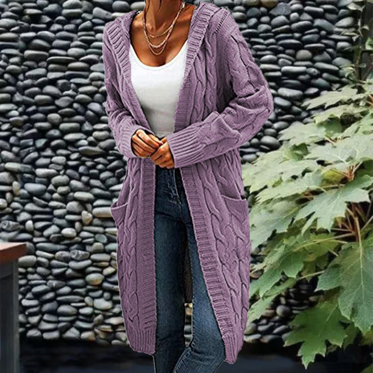 Women's Solid  Long Sleeve Cardigan