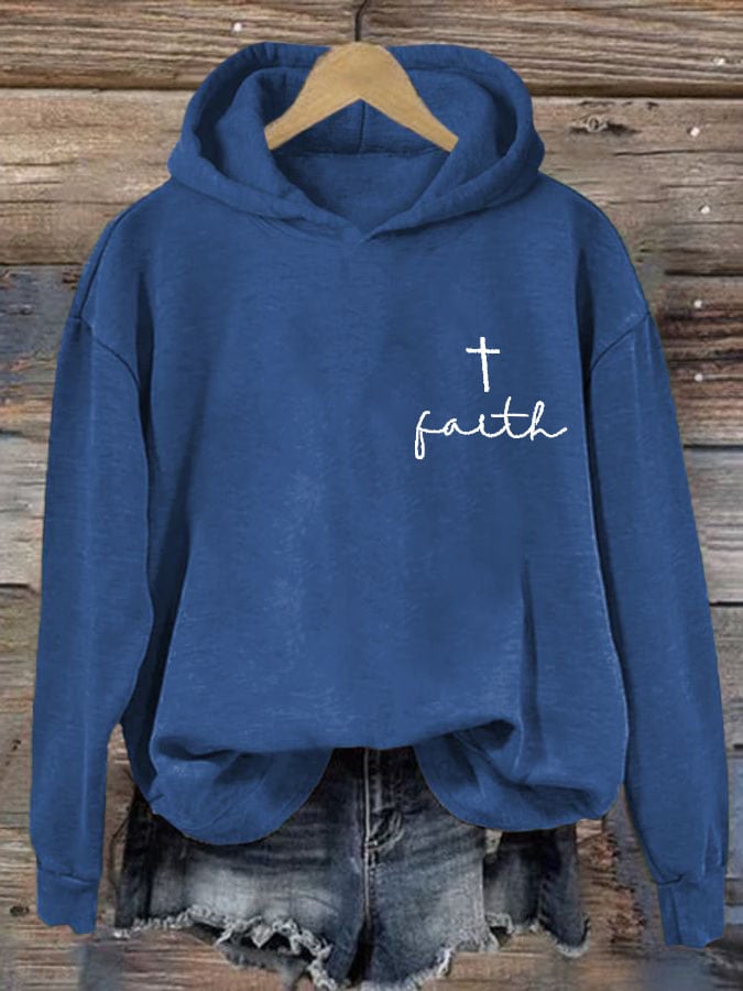 Faith Print Casual Sweatshirt