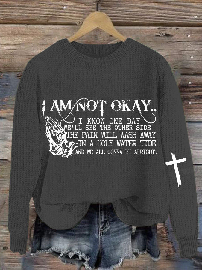 Women's I’m Not Okay Cozy Knit Sweater