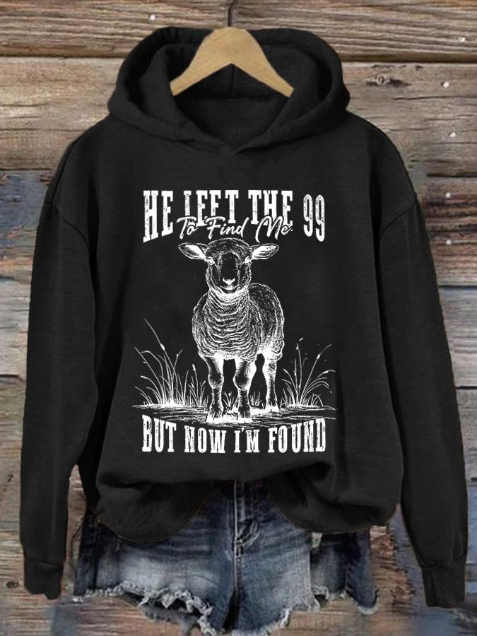 Women's He Left The 99 To Find Me Printed Casual Hoodie