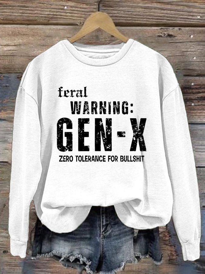 Lässiges Rundhals-Sweatshirt mit Gen X-Print für Damen