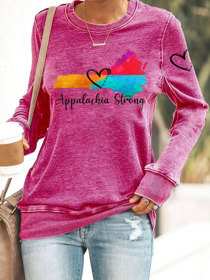 Retro Appalachia Strong Hurricane Helene Print Sweatshirt