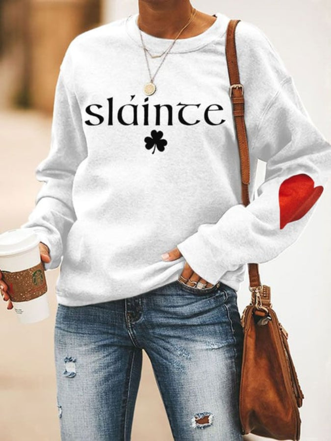 Women's Slainte St. Patrick's Day Print Sweatshirt