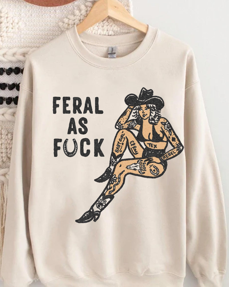 Women's Western Style Print Sweatshirt