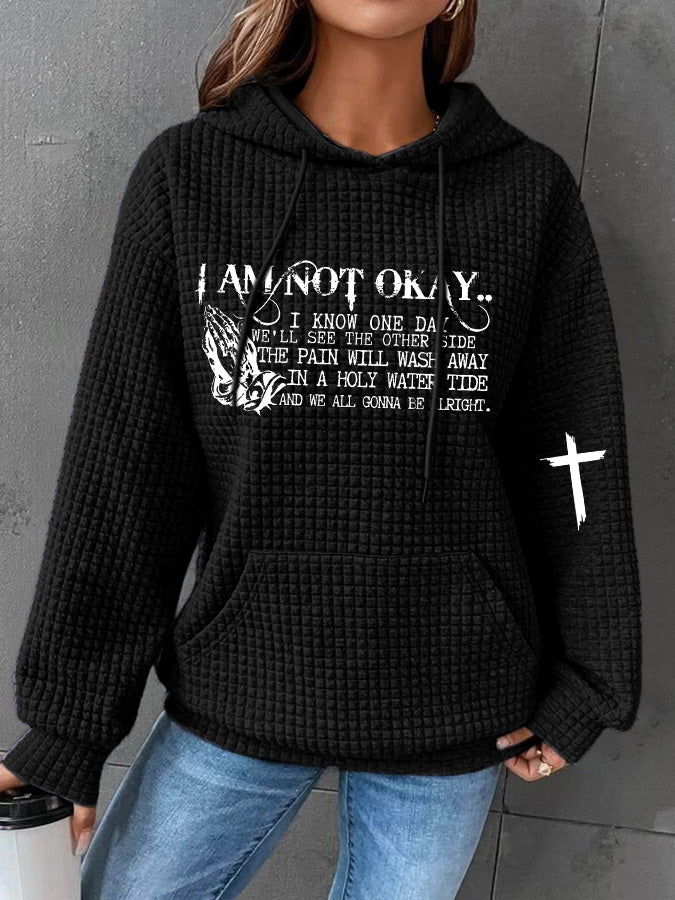 Women's I’m Not Okay Print Casual Hoodie