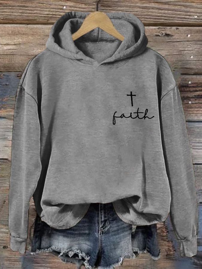 Faith Print Casual Sweatshirt