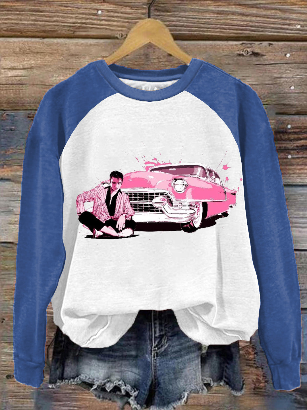 Women's Vintage Music Crew Neck Sweatshirt