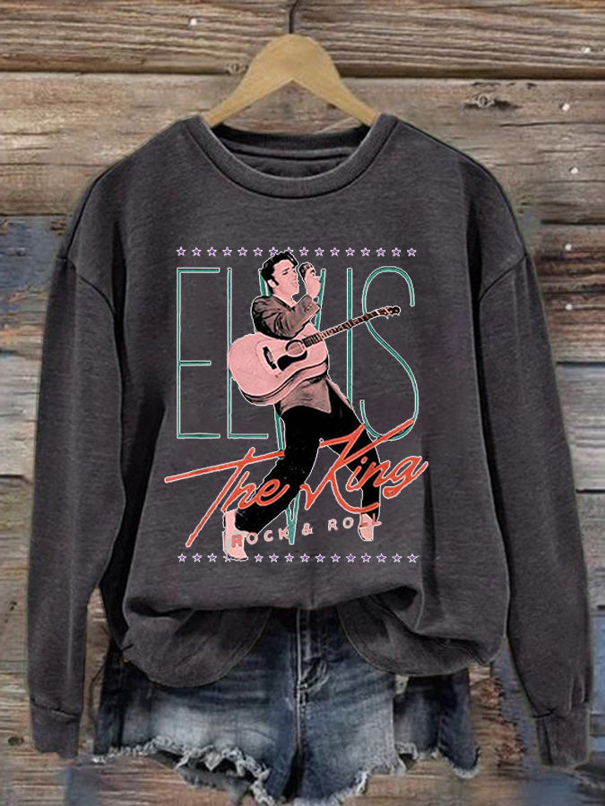 Women's Vintage Music Crew Neck Sweatshirt