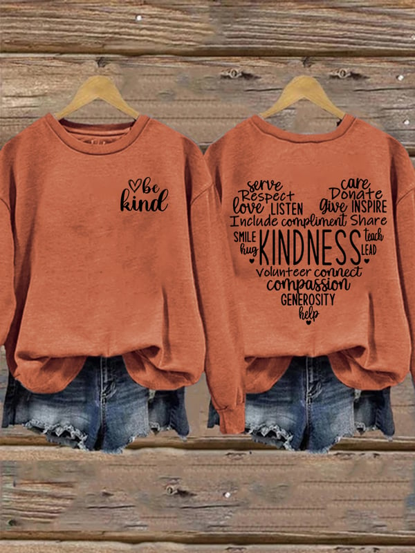 Women's Be Kind Print Casual Sweatshirt