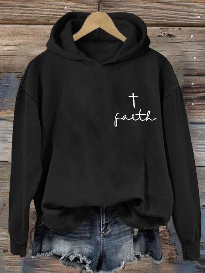 Faith Print Casual Sweatshirt