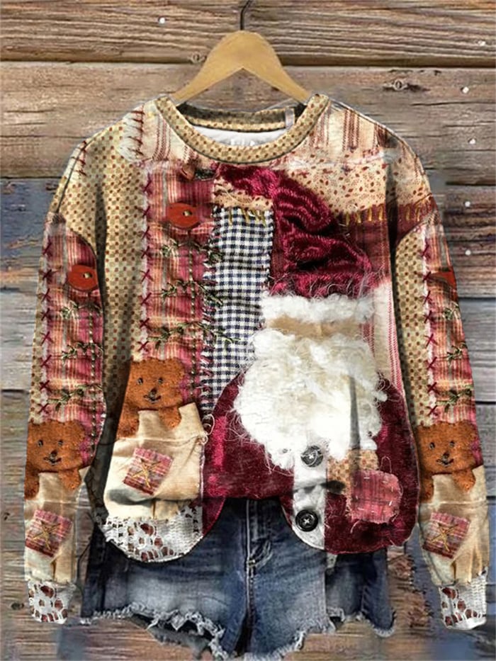 Women's Merry Christmas Art Print Casual Sweatshirt