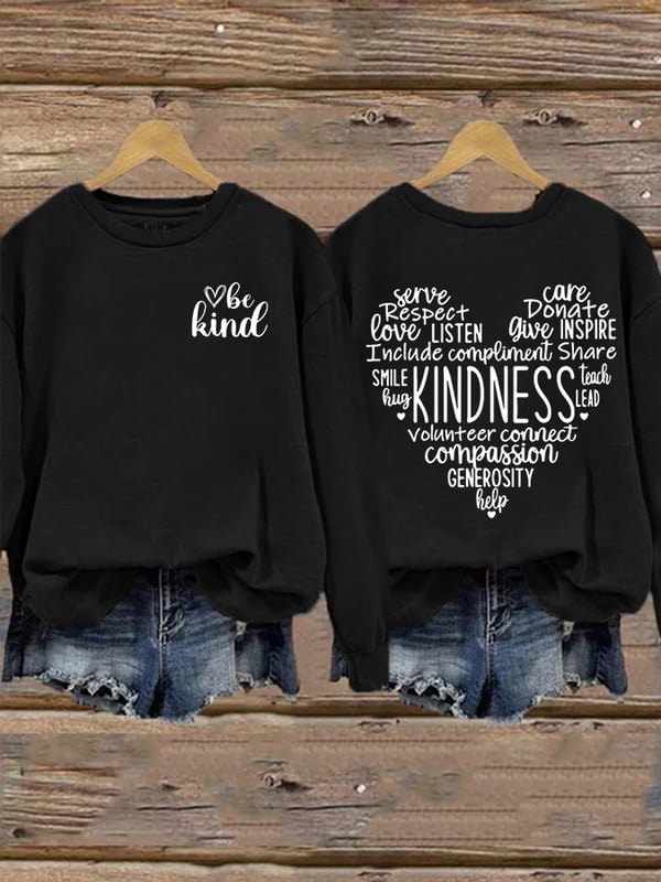 Women's Be Kind Print Casual Sweatshirt