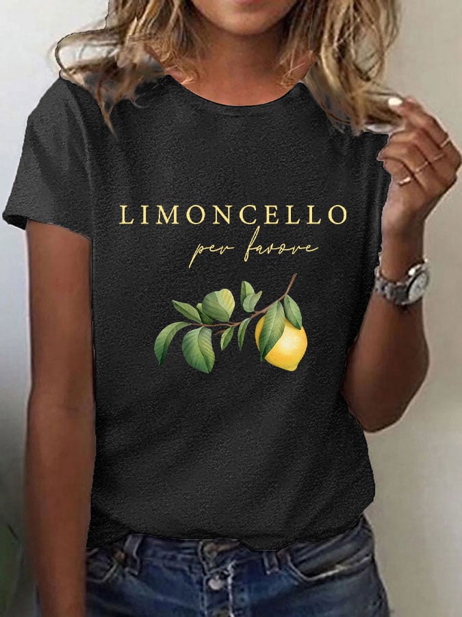 Women's Capri Italy "Limoncello Per Favore" Printed T-shirt