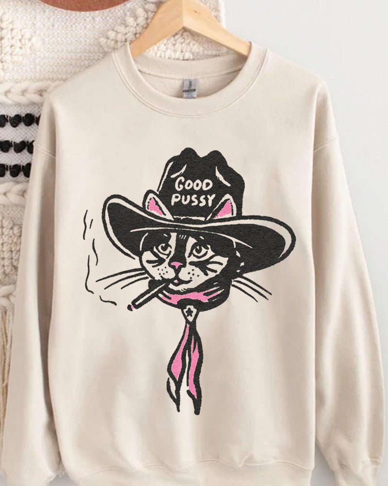 Women's Western Style Print Sweatshirt