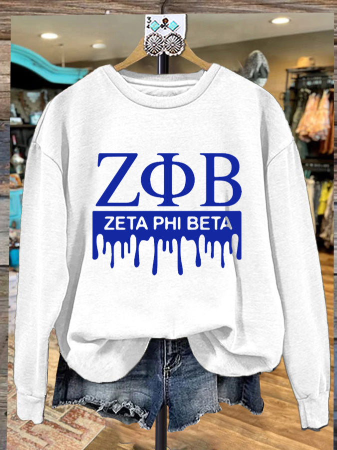 Women's Zeta Phi Beta Print Long Sleeve Sweatshirt