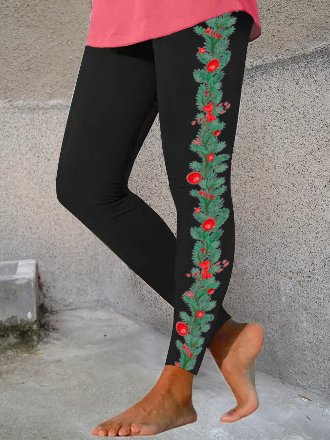 Women's Christmas Style Print Skinny Leggings