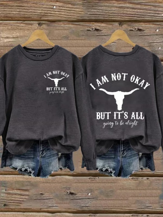 Women's Country Music Print casual Sweatshirt