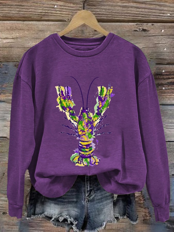 Women's Carnival Crawfish Print Sweatshirt