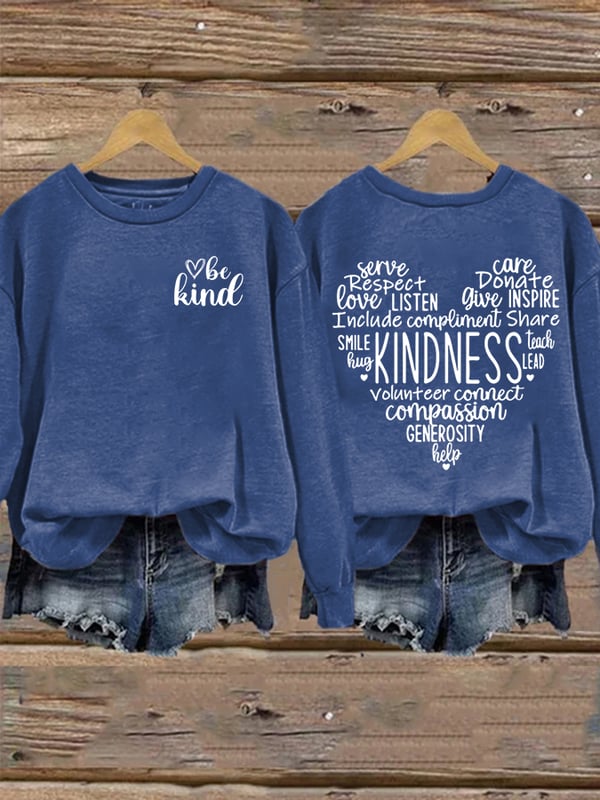 Women's Be Kind Print Casual Sweatshirt