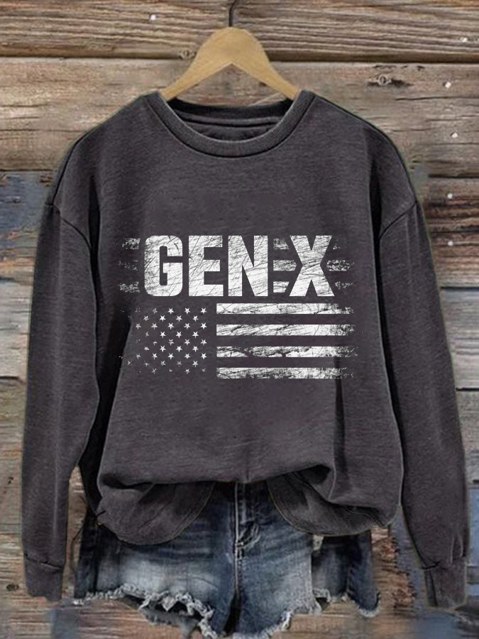 Lässiges Rundhals-Sweatshirt mit Gen X-Print für Damen