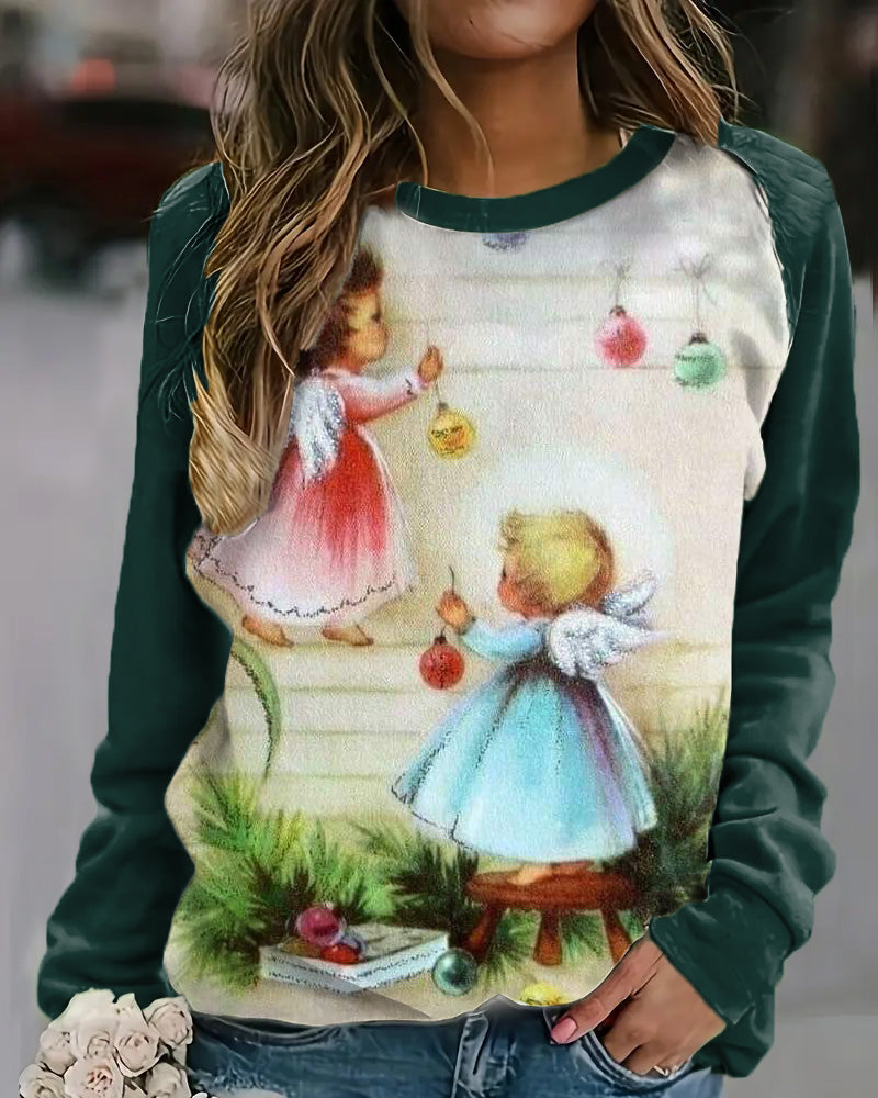 Women's Christmas Style Print Casual Sweatshirt