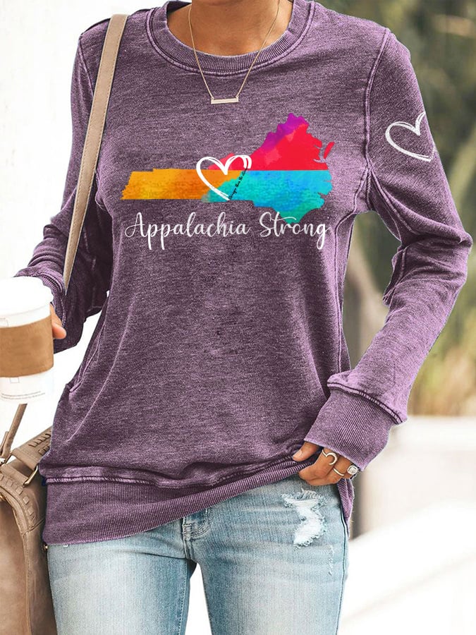 Retro Appalachia Strong Hurricane Helene Print Sweatshirt