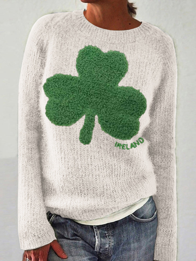 Women's Irish St. Patrick'S Day Embroidered Knit Sweater