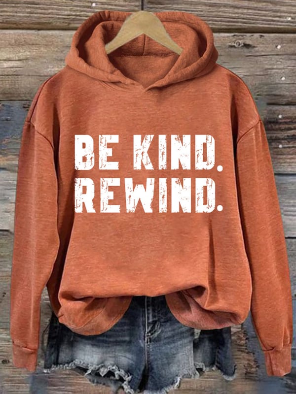 Women'S Bullying Prevention Awareness Be Kind Rewind Print Hoodie