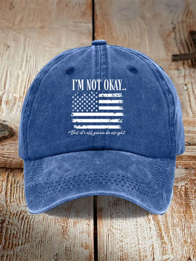 Unisex Distressed Country Music I‘m Not Okay Printed Hat