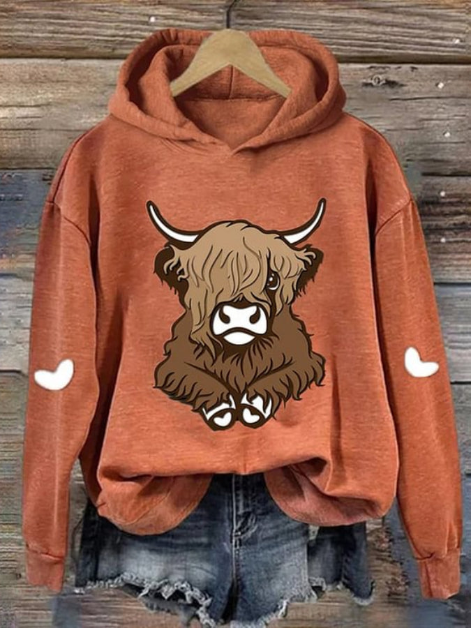 Women's Cool Highland Cow Vintage Hoodie