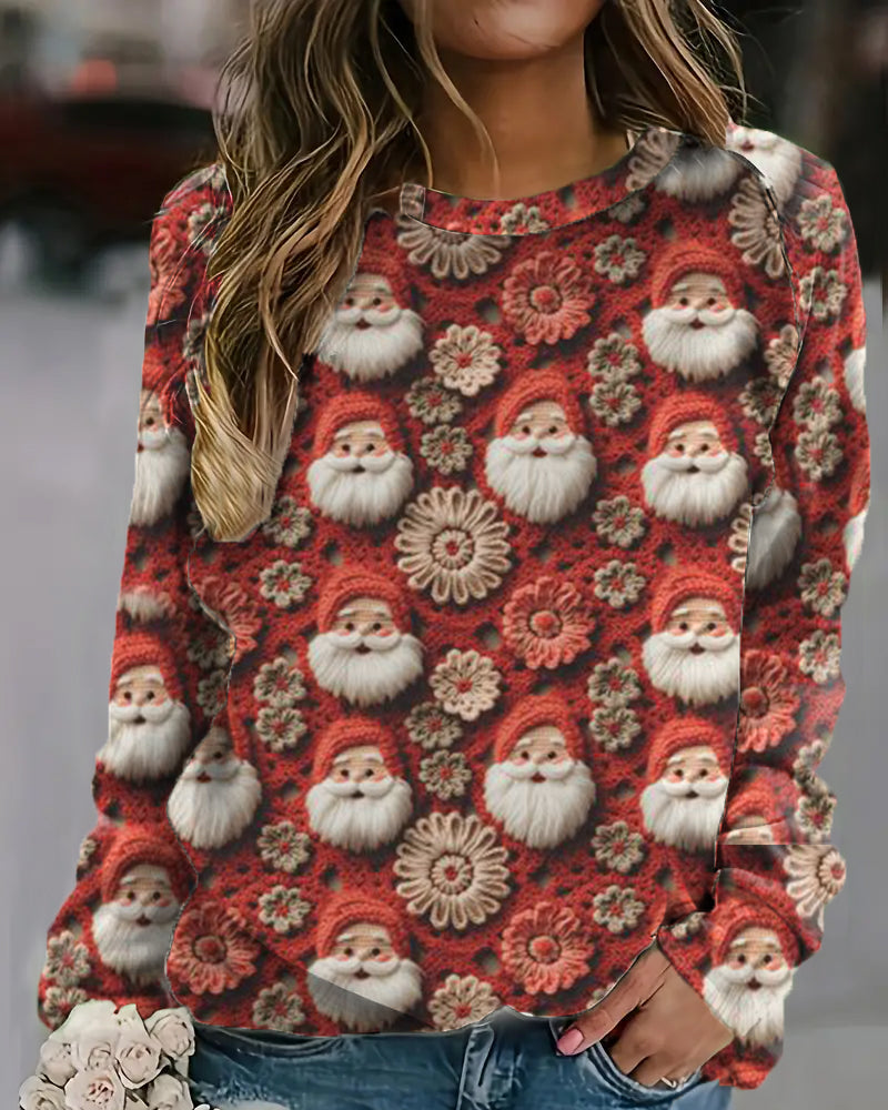 Women's Christmas Style Print Casual Sweatshirt