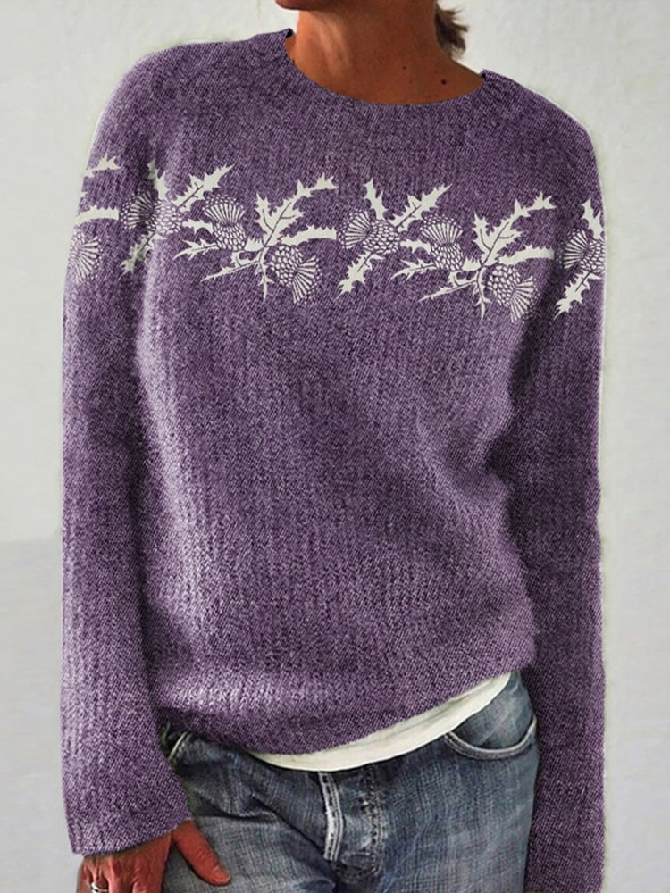 Scotland Thistle Cozy Knit Sweater