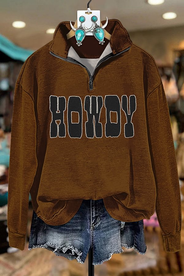 Women's Western Howdy Zipper Sweatshirt