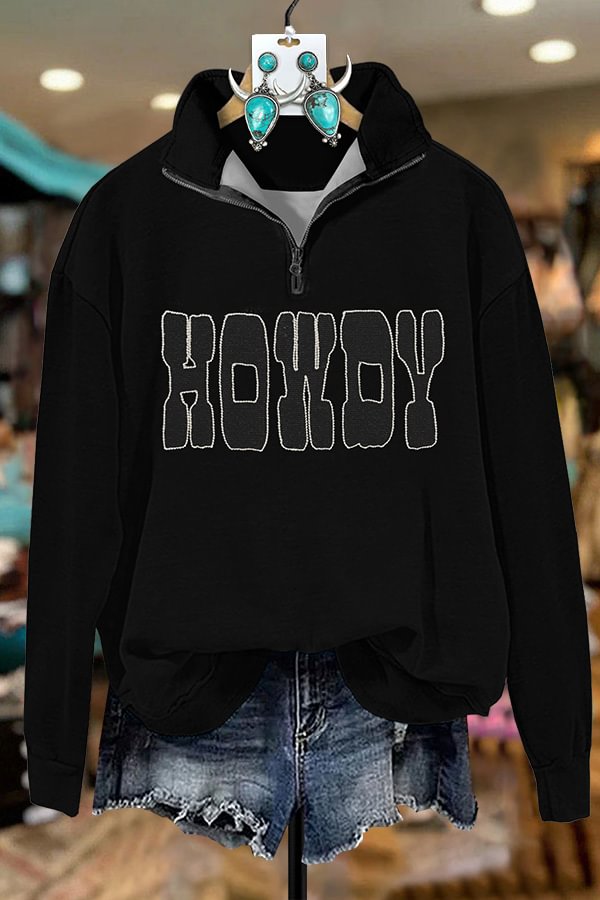 Women's Western Howdy Zipper Sweatshirt