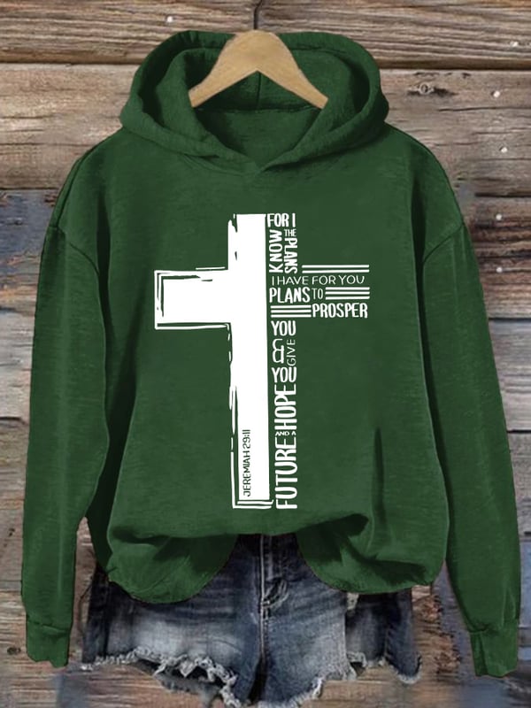 Retro For I Know The Plans I Have For You Jeremiah 29:11 Print Hoodie