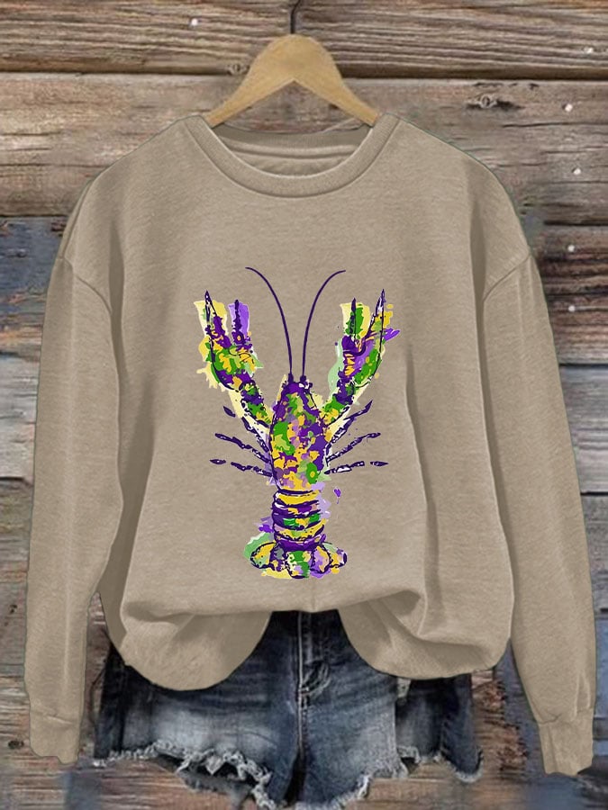 Women's Carnival Crawfish Print Sweatshirt