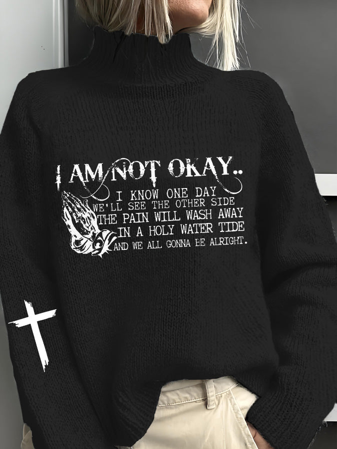 Women's I’m Not Okay Casual Knitted Sweater