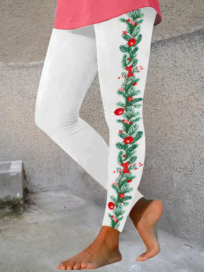 Women's Christmas Style Print Skinny Leggings