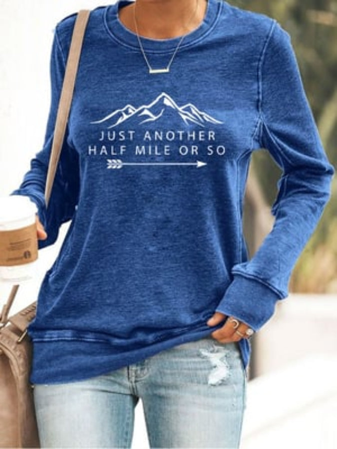 Women's Just Another Half Mile Or So Hiking Print Sweatshirt