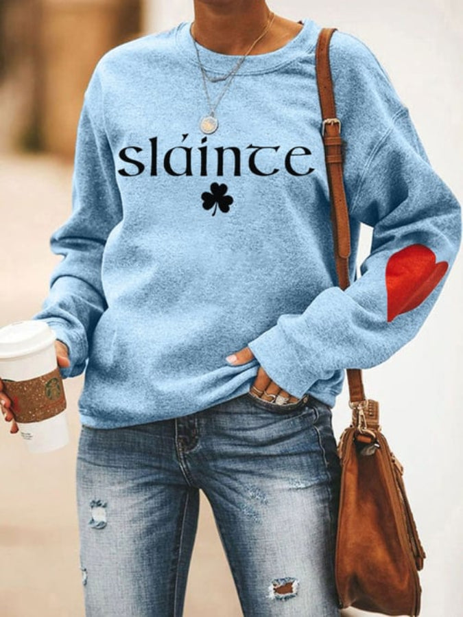 Women's Slainte St. Patrick's Day Print Sweatshirt