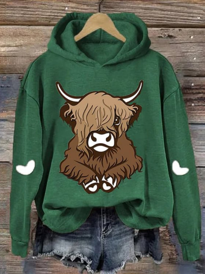 Women's Cool Highland Cow Vintage Hoodie