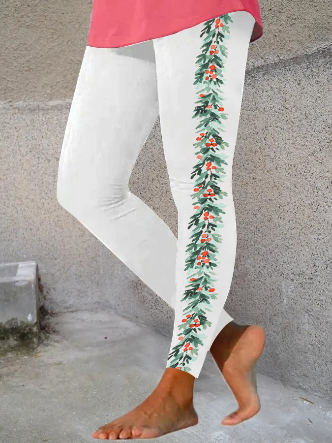 Women's Christmas Style Print Skinny Leggings