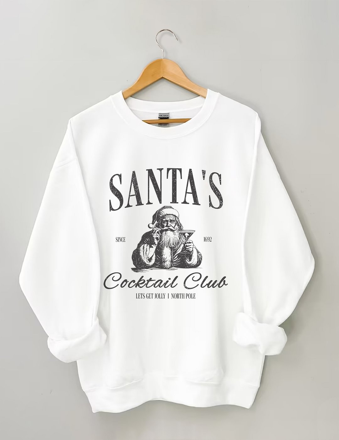 Santas Cocktail Club Christmas Sweatshirt