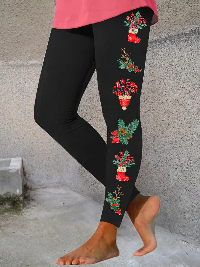 Women's Christmas Style Print Skinny Leggings